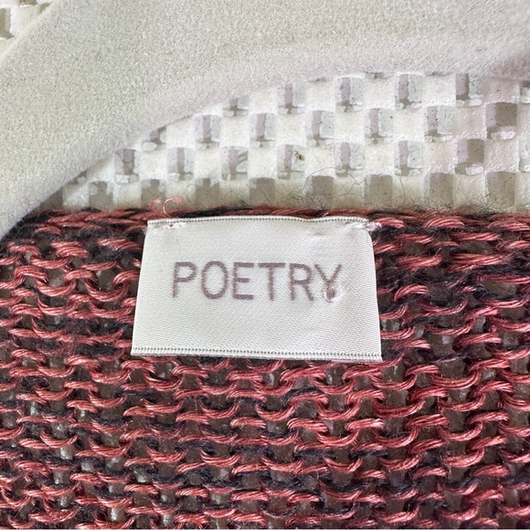 Poetry Linen and Baby Alpaca Blend Long Cardigan in Warm Red Clay Earth Tone - Picture 8 of 9